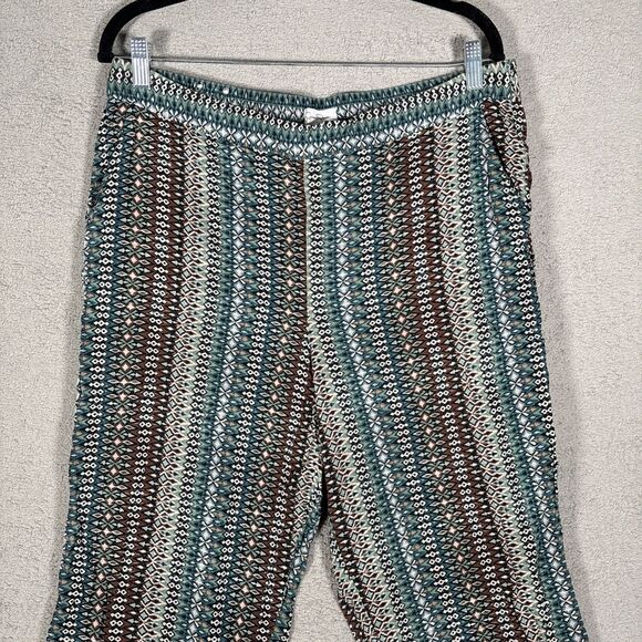 Jessica Simpson Pull On Pants Women’s Size‎ L Geometric Clam Diggers Ankle Capri - Picture 2 of 11